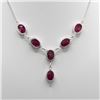 Image 2 : Sterling Silver Natural 55 Ct Ruby Necklace