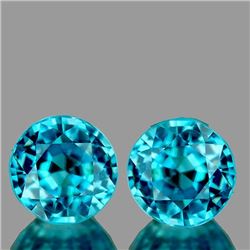 NATURAL AAA BLUE ZIRCON PAIR - FLAWLESS