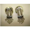 Image 1 : UNIQUE VICTORIAN EARR. W/ BLACK ENAMEL & PEARL #979950