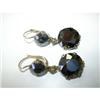Image 1 : VICTORIAN EARRINGS W/ OBSIDIANS & DIAMONDS #979955