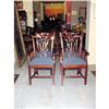 Image 1 : 804 Set of 4 Chippendale Style Arm Chairs #980077