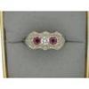 Image 1 : Antique FILIGREE Ring DIAMOND RUBYS #980219