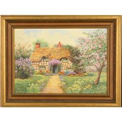 M McB , ?Cottage?, landscape, oil on canvas #985957