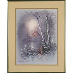 Print landscape entitled ?The Wood Cabin?, #985969