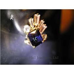 RHJ Synthetic Blue Sapphire Earrings w/ Cubic #986130