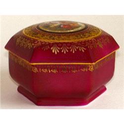 German Basco Porcelain Portrait Dresser Jar #986258