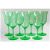 Image 1 : Green Panel Optic Depression Glass Goblets (7) #986348