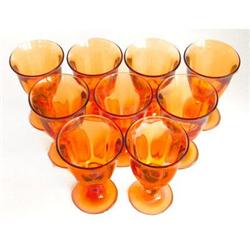 Flared Marigold Depression Glass Goblet Set #986357