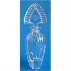 Etched Lead Crystal Cut Glass Perfume Bottle #986363