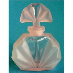 Pink Art Deco Satin Glass Perfume Bottle #986364
