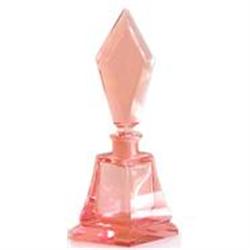  Pink Art Deco Wand Cut Crystal Perfume Bottle  #986371