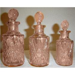 Pink Depression Glass Perfume Bottle Set #986373