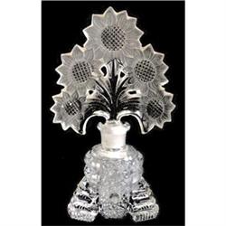Sunflower Pressed Glass 8in. Perfume Bottle #986374