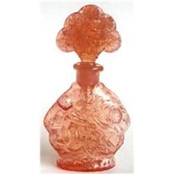 Pink Art Deco Glass Cherubs Perfume Bottle #986376