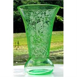 Peacock and Wild Rose 12in Flared Vase #986398