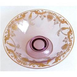 Peacock Etched Lavender Centerpiece Bowl #986403