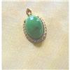 Image 1 : ESTATE 18K~JADE ~DIAMOND PENDANT/ SIGNED #986492