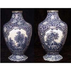 Pair of Villeroy and Boch Flamand Blue Table #986504