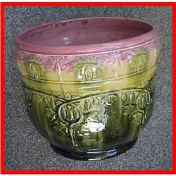 Victorian Colorful Majolica Pottery Jardiniere #986512