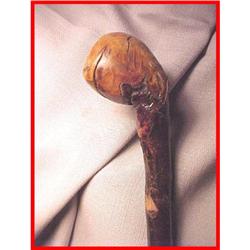 Antique Irish Burl Wood  Walking Stick Cane #986530