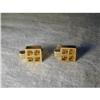 Rare Estate 14K YG Gold Square Citrine Earrings #986544
