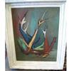 Image 1 : 1952 Mid Century Abstract Painting Warren Davis #986553