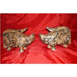 A Pair  Of Dorsal Spikes Beasts - Shang Dynasty #995920