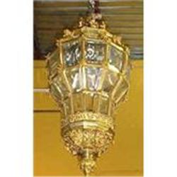 Antique French Bronze Lantern With Figures #995971