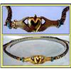 Image 1 : IRISH 18K GOLD TURQUOISE HEART NECKLACE c1850 #996612