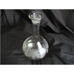 clear glass vase with frosted designs #1007100