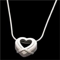 PLATINUM Necklace w HEART Pendant  #1007176