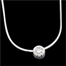 WHITE Gold Necklace DIAMOND .25 CTS! #1007177