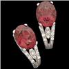 Image 1 : Earrings  RHODOLITE GARNET w DIAMONDS #1007180