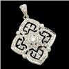 Image 1 : ANTIQUE STYLE WHITE GOLD DIAMOND PENDANT #1007184