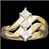 Image 1 : 14k   PRINCESS Cut DIAMOND RIGHT HAND RING #1007201