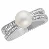 Image 1 : 14K White Gold Ring 8MM PEARL w DIAMONDS #1007213