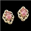 Image 1 : 14k EARRINGS Genuine PINK SAPPHIRE #1007217