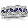 Image 1 : 14k SAPPHIRE DIAMOND WEDDING BAND #1007231