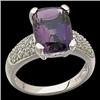 Image 1 : 14k  Ring AMETHYST 7 CARATS w  DIAMONDS  #1007234