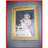 Image 1 : Victorian Girl & Dog at Table Oil Painting #1007524