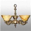 Image 1 : Alabaster and casted bronze chandelier #1007645