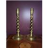 Image 1 : 12" BRASS BARLEY TWIST CANDLESTICKS-PAIR!! #1007697