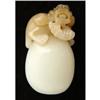Image 1 : Russian Pure White Jade Beast Harbouring Peach #1017423