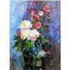 Image 1 : "Roses and peonies" oil in impressionism style #1017612