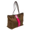 Image 3 : Prada Brown Nylon Leather Ricamo Tote Bag