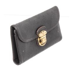 Louis Vuitton Black Monogram Mahina Leather Amelia Wallet