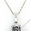 Image 7 : 18kt White Gold 1.31 ctw Invisible Set Princess Cut Diamond Cross Pendant Neckla