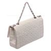Image 3 : Chanel White Stitched Leather Single Flap Bag