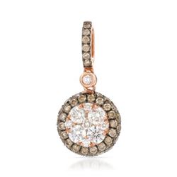 14k Rose Gold 0.89CTW Diamond and Brown Diamonds Pendant, (SI/H)