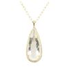 Image 2 : 30.51 ctw Aquamarine and Diamond Pendant With Chain - 14KT Yellow Gold